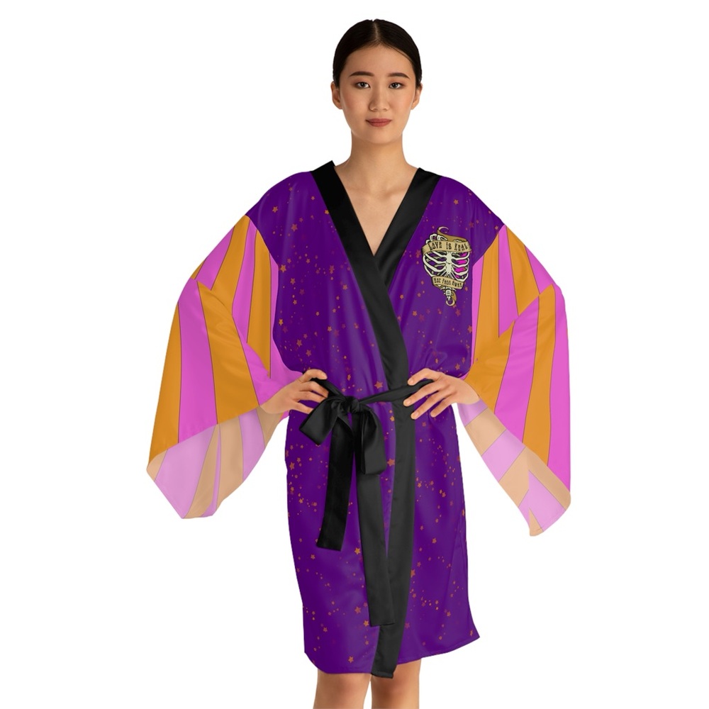 Elegant Purple and Pink Women's Kimono Robe